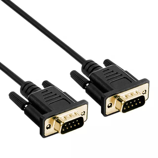 RS232 DB9 9 دبوس كابل تسلسلي ذكر لذكر الذهب لوحة نقل بيانات الفيديو