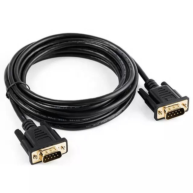 RS232 DB9 9 دبوس كابل تسلسلي ذكر لذكر الذهب لوحة نقل بيانات الفيديو