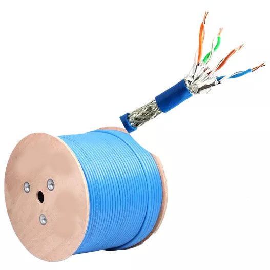 23AWG * 4P Lan Cable Cat7 305m يدعم نقل شبكة إيثرنت 10 جيجابت