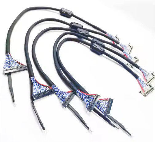 كابل LVDS JAE يدعم PET 100% اختبار كابل تلفزيون LCD للفيديو 32 بوصة