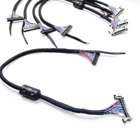 كابل LVDS JAE يدعم PET 100% اختبار كابل تلفزيون LCD للفيديو 32 بوصة