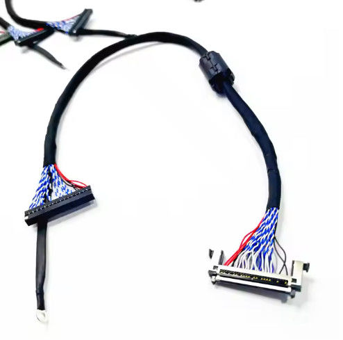 كابل LVDS JAE يدعم PET 100% اختبار كابل تلفزيون LCD للفيديو 32 بوصة