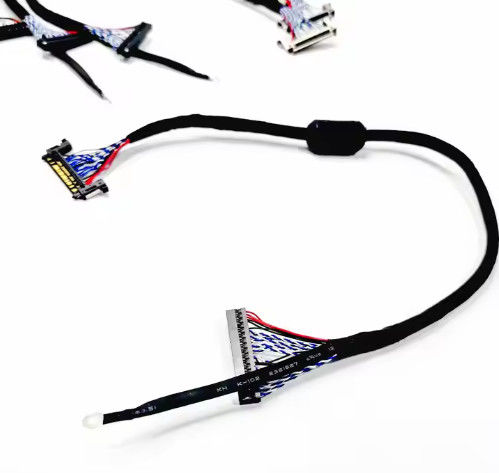 كابل LVDS JAE يدعم PET 100% اختبار كابل تلفزيون LCD للفيديو 32 بوصة