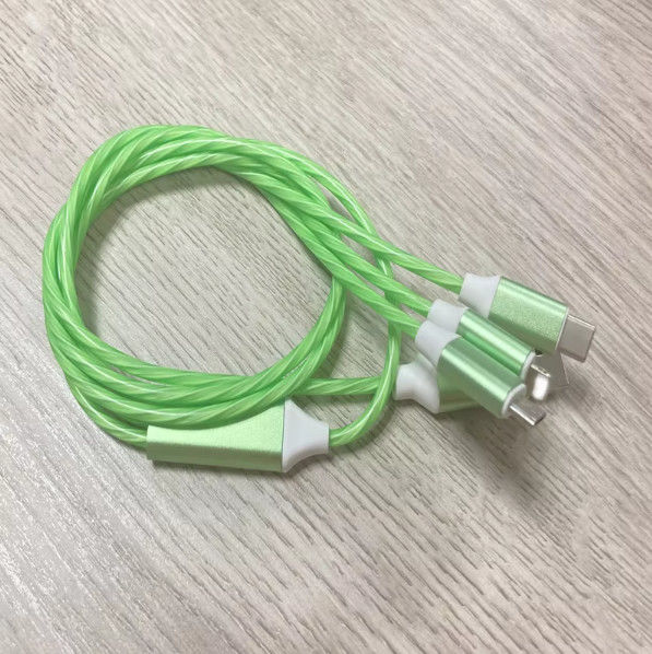 سعر مصنع 3 في 1 كابل USB لتضيء في الليل و تاريخ نقل كابلات