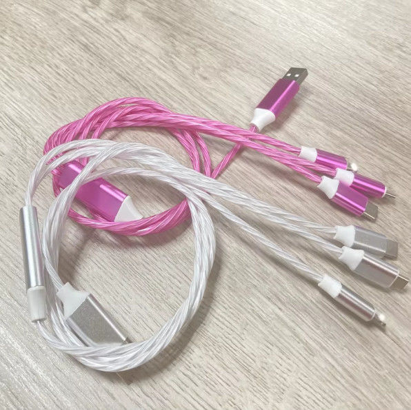 سعر مصنع 3 في 1 كابل USB لتضيء في الليل و تاريخ نقل كابلات