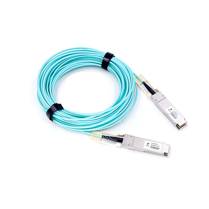 تجميع الكابلات QSFP-40G 100G 200G 1m 2m 3m 5m 10m OM2 OM3 OM4 AOC الكابلات البصرية النشطة المخصصة QSFP+ QSFP28 QSFP56 QSFP-DD