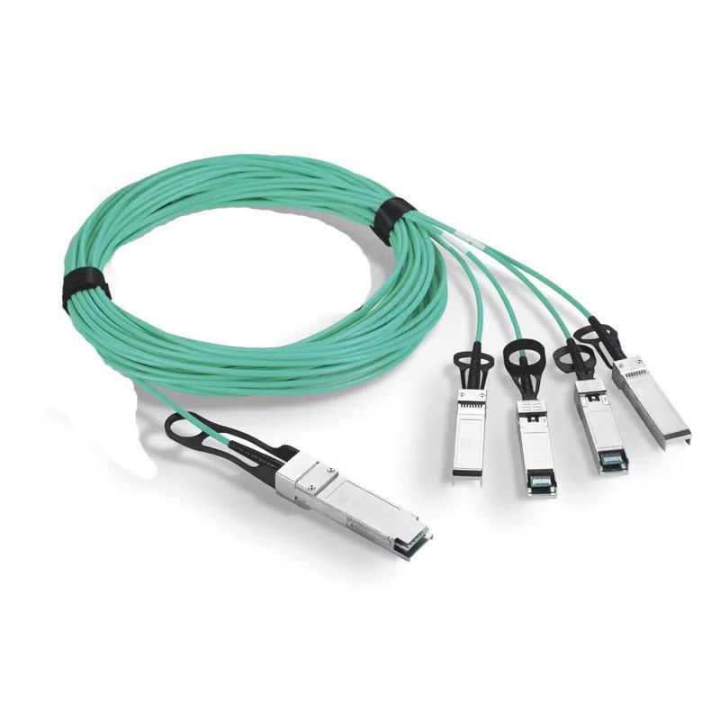 تجميع الكابلات QSFP-40G 100G 200G 1m 2m 3m 5m 10m OM2 OM3 OM4 AOC الكابلات البصرية النشطة المخصصة QSFP+ QSFP28 QSFP56 QSFP-DD