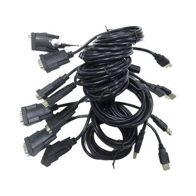 DB9 D-SUB 9-Pin الذكور-الأنثى VGA كابل متكافئ التجميع 0-180 مينياتور PVC جاكيت شاشة مكبر الصوت مكبر الصوت مشغل DVD 4K