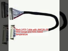 كابل LVDS أسود مع AWG26-28 لقطة السلك و 105C درجة حرارة محددة