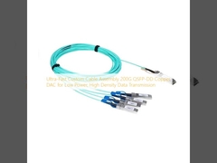 تجميع كابل مخصص فائق السرعة 200G QSFP-DD نحاسي DAC لنقل البيانات منخفض الطاقة وعالي الكثافة